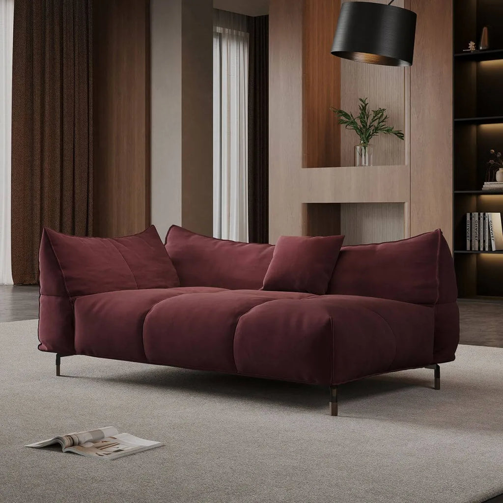Modern Left-Arm Chaise Lounge with Flannel Upholstery