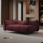 Modern Left-Arm Chaise Lounge with Flannel Upholstery