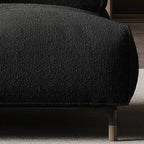 Modern Left-Arm Chaise Lounge with Flannel Upholstery
