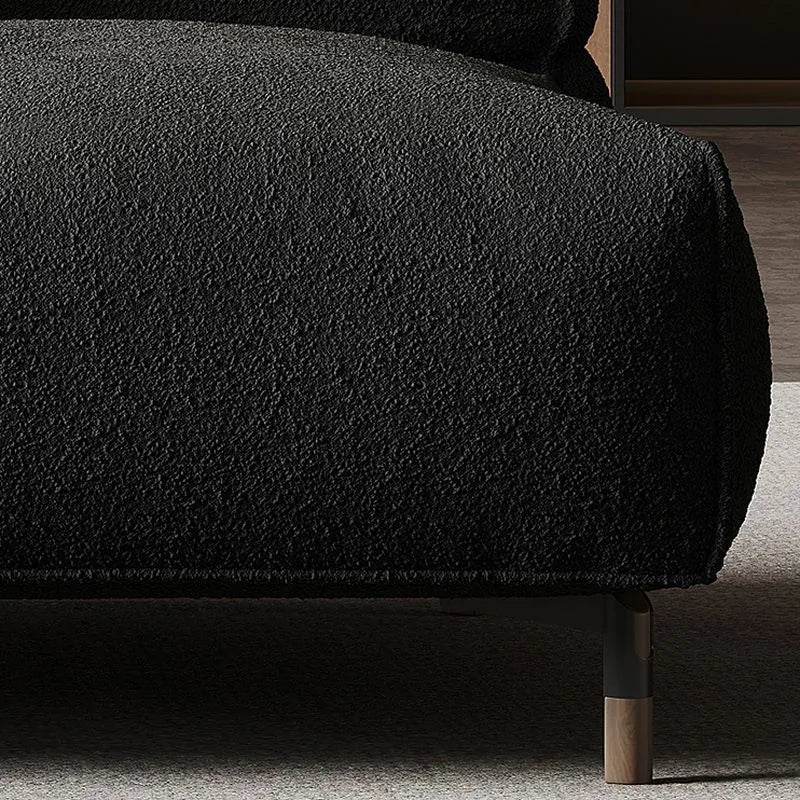 Modern Left-Arm Chaise Lounge with Flannel Upholstery