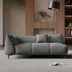 Modern Left-Arm Chaise Lounge with Flannel Upholstery