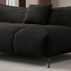 Modern Left-Arm Chaise Lounge with Flannel Upholstery