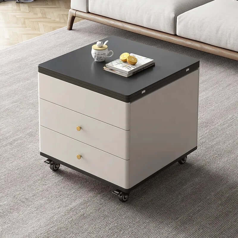 Modern Lift-Top Coffee Table with Storage - White-Black Imagen principal del producto