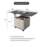 Modern Lift-Top Coffee Table with Storage - White-Black