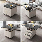 Modern Lift-Top Coffee Table with Storage - White-Black Main Product Image