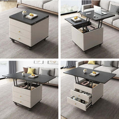 Modern Lift-Top Coffee Table with Storage - White-Black Main Product Image