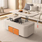 Modern Lifting Coffee Table Set With 2 Stools