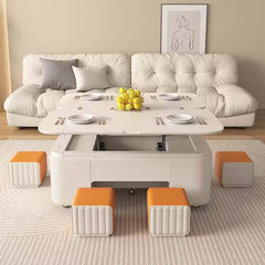 Modern Lifting Coffee Table Set With 2 Stools