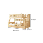 Modern Light Wood Bunk Bed with Ladder, Drawers, and Integrated Shelving Dimensions