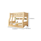 Modern Light Wood Bunk Bed with Ladder, Drawers, and Integrated Shelving Dimensions