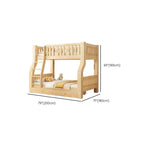 Modern Light Wood Bunk Bed with Ladder, Drawers, and Integrated Shelving Dimensions
