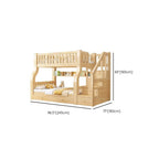 Modern Light Wood Bunk Bed with Ladder, Drawers, and Integrated Shelving Dimensions