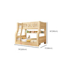 Modern Light Wood Bunk Bed with Ladder, Drawers, and Integrated Shelving Dimensions