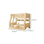 Modern Light Wood Bunk Bed with Ladder, Drawers, and Integrated Shelving Dimensions