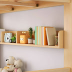 Modern Light Wood Kids Bunk Bed with Ladder, Guardrails & Mattress