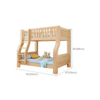Modern Light Wood Kids Bunk Bed with Ladder, Guardrails & Mattress Dimensions