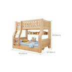 Modern Light Wood Kids Bunk Bed with Ladder, Guardrails & Mattress Dimensions