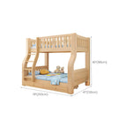 Modern Light Wood Kids Bunk Bed with Ladder, Guardrails & Mattress Dimensions