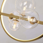 Modern Linear Kitchen Island Chandelier with Glass Globe Shades