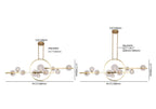 Modern Linear Kitchen Island Chandelier with Glass Globe Shades