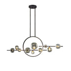 Modern Linear Kitchen Island Chandelier with Glass Globe Shades