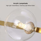 Modern Linear Kitchen Island Chandelier with Glass Globe Shades