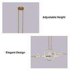 Modern Linear Kitchen Island Chandelier with Glass Globe Shades