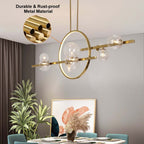 Modern Linear Kitchen Island Chandelier with Glass Globe Shades