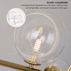 Modern Linear Kitchen Island Chandelier with Glass Globe Shades