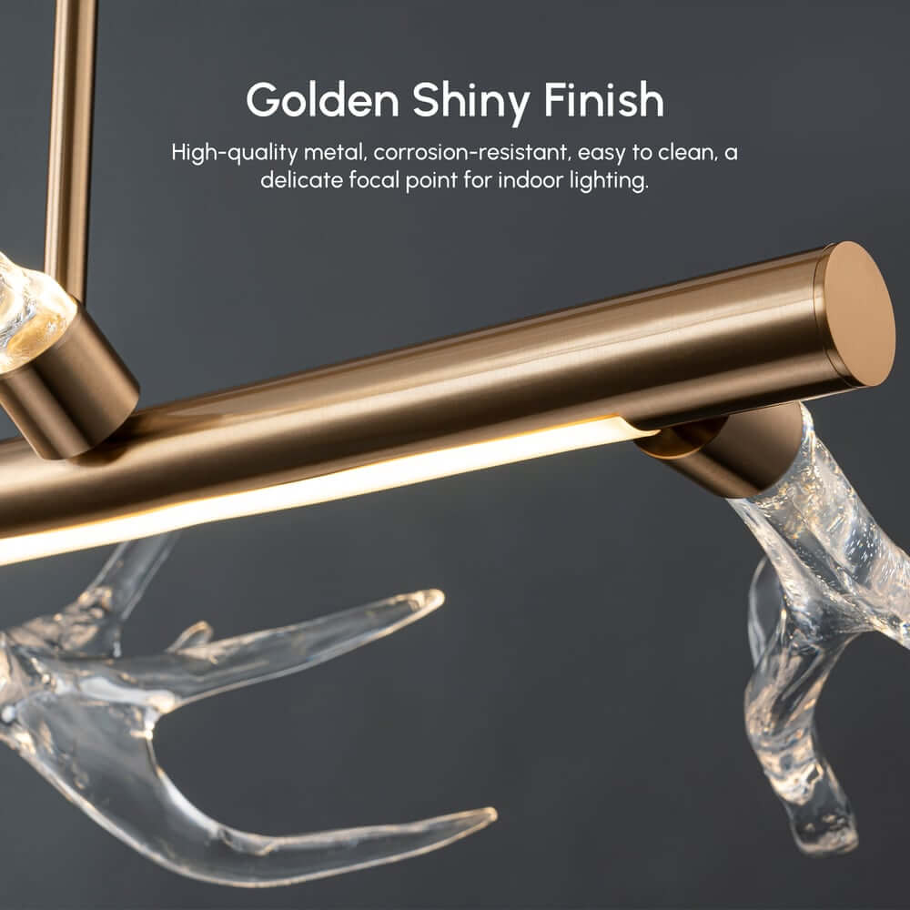 Modern Linear Resin Antler Ceiling Light with Integrated LED