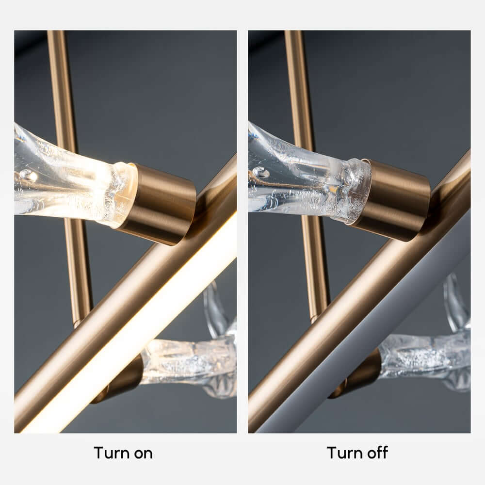 Modern Linear Resin Antler Ceiling Light with Integrated LED