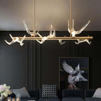 Modern Linear Resin Antler Ceiling Light with Integrated LED