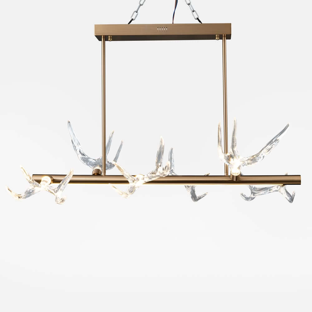 Modern Linear Resin Antler Ceiling Light with Integrated LED