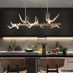 Modern Linear Resin Antler Ceiling Light with Integrated LED