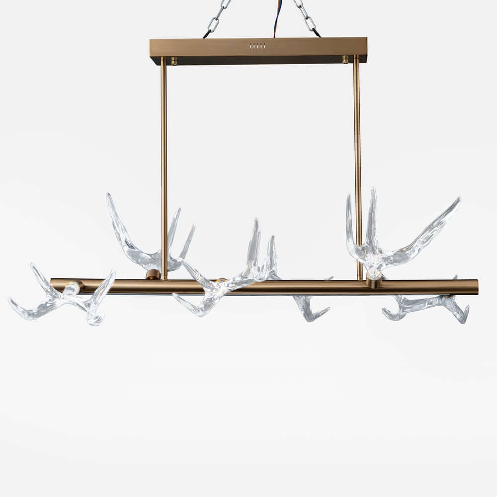 Modern Linear Resin Antler Ceiling Light with Integrated LED