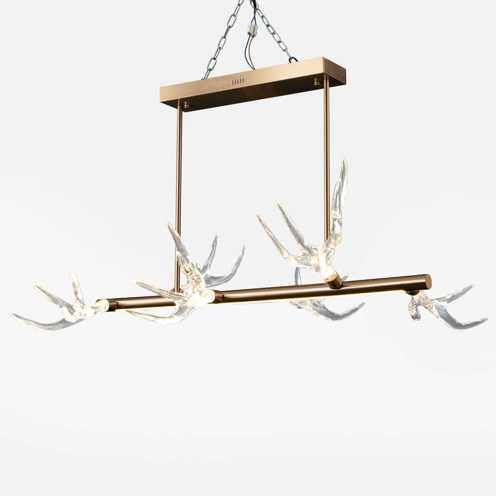 Modern Linear Resin Antler Ceiling Light with Integrated LED