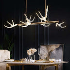 Modern Linear Resin Antler Ceiling Light with Integrated LED