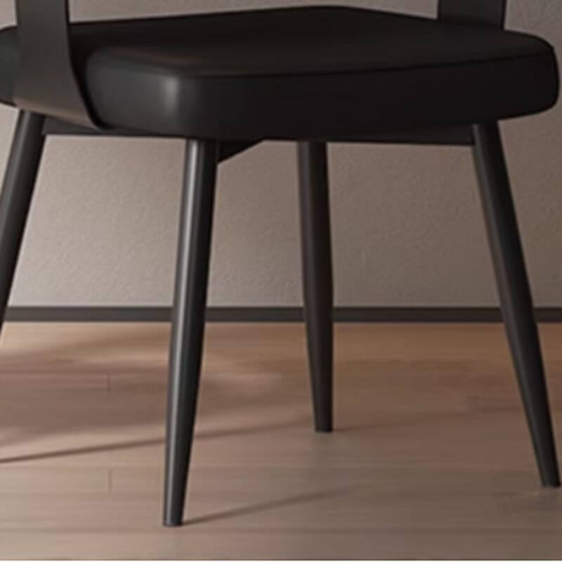 Modern Low-Back Faux Leather Arm Chair with Metal Legs