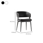 Modern Low-Back Faux Leather Arm Chair with Metal Legs Dimensions