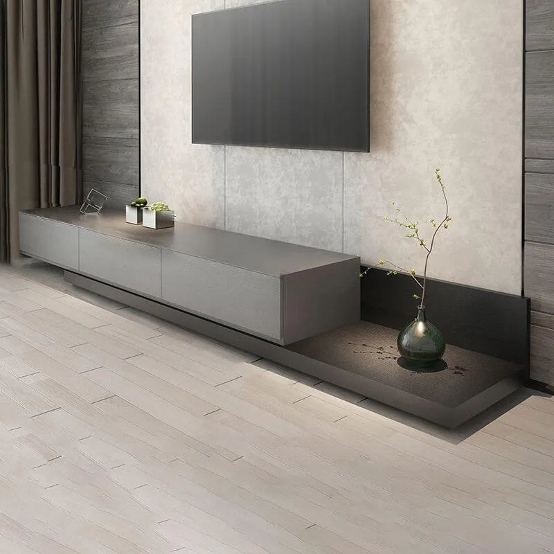 Modern Low-Profile TV Stand with Drawers and Cable Management