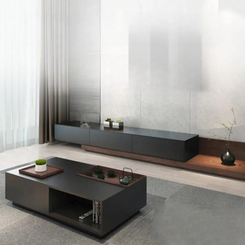 Modern Low-Profile TV Stand with Drawers and Cable Management Secondary image