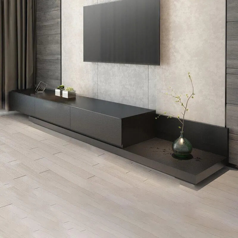 Modern Low-Profile TV Stand with Drawers and Cable Management