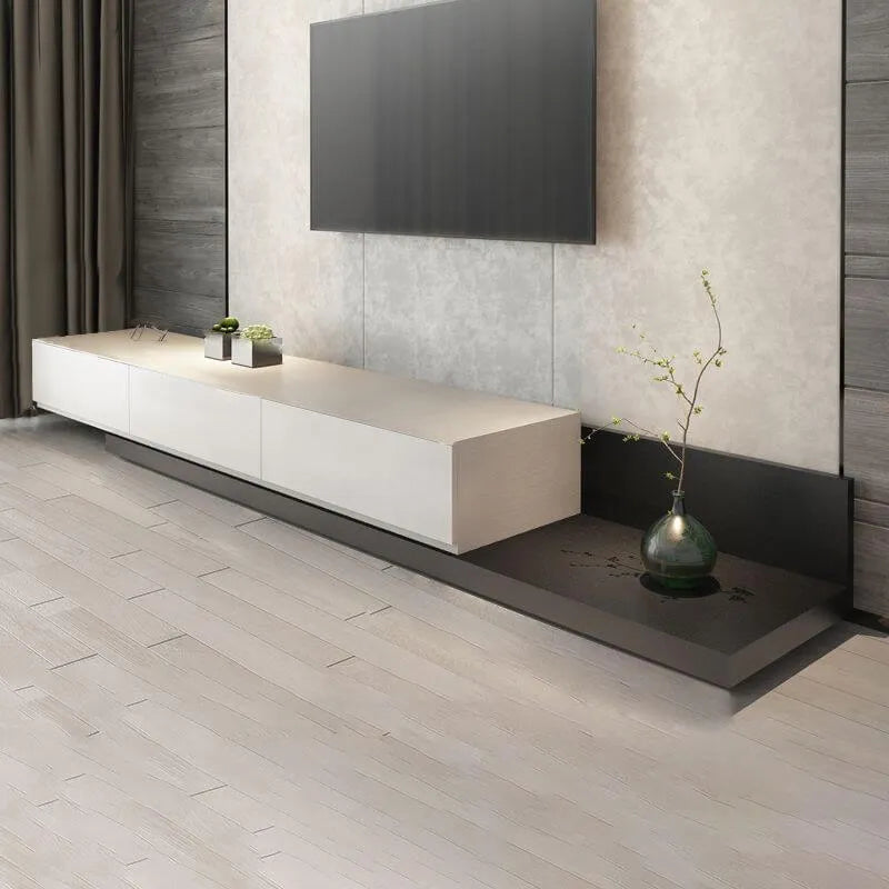 Modern Low-Profile TV Stand with Drawers and Cable Management