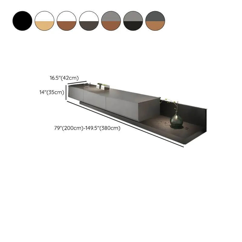 Modern Low-Profile TV Stand with Drawers and Cable Management Dimensions