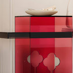 Modern Lucite Console Table with Asymmetrical Three-Leg Design