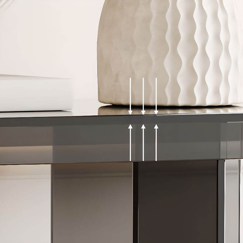 Modern Lucite Console Table with Asymmetrical Three-Leg Design