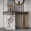 Modern Lucite Console Table with Dual Pedestal Metal Base Main Product Image