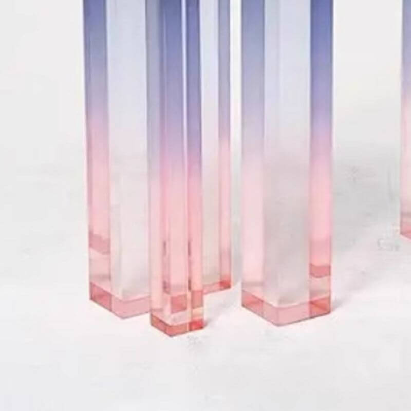 Modern Lucite Console Table with Gradient Acrylic Base