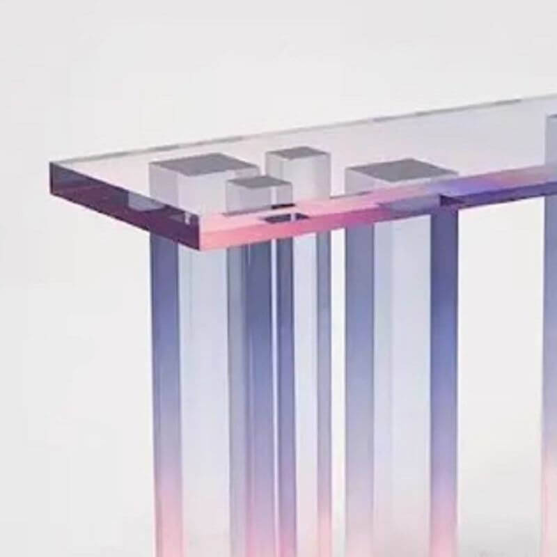 Modern Lucite Console Table with Gradient Acrylic Base