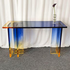 Modern Lucite Console Table with Gradient Acrylic Base